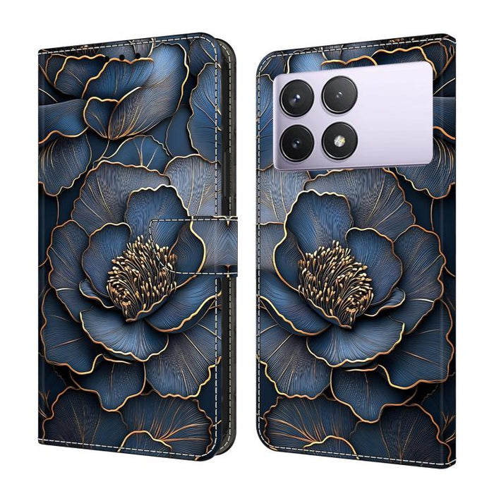 Funda para teléfono de cuero vegano pintado con efecto cristal, For Redmi K70E / Poco X6 Pro, For Redmi Note 13 5G, For Redmi Note 13 Pro+, For Redmi Note 13 Pro 5G