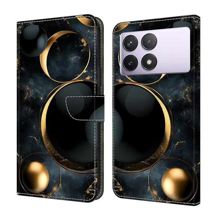 Funda para teléfono de cuero vegano pintado con efecto cristal, For Redmi K70E / Poco X6 Pro, For Redmi Note 13 5G, For Redmi Note 13 Pro+, For Redmi Note 13 Pro 5G