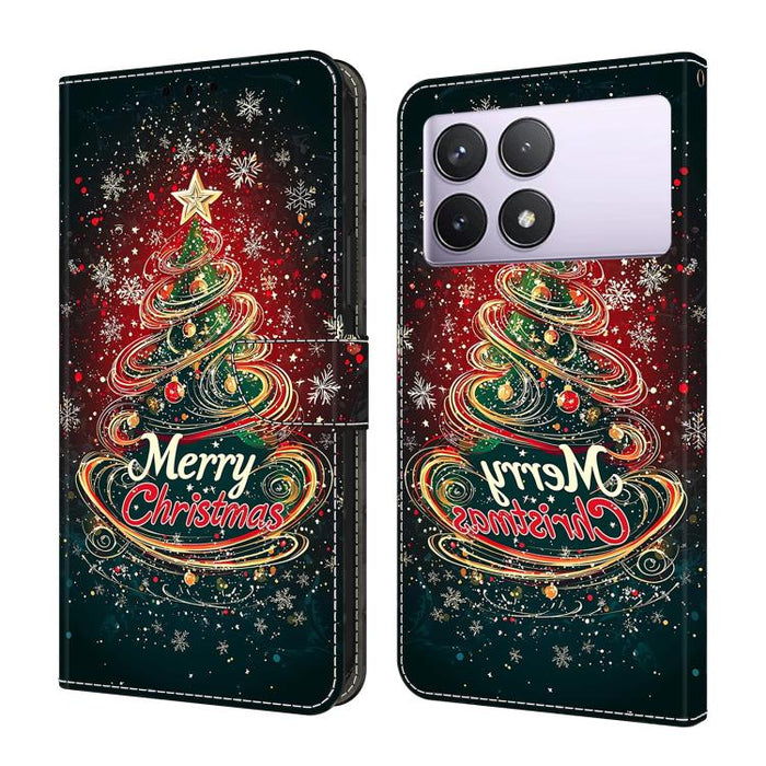 Funda para teléfono de cuero vegano pintado con efecto cristal, For Redmi K70E / Poco X6 Pro, For Redmi Note 13 5G, For Redmi Note 13 Pro+, For Redmi Note 13 Pro 5G