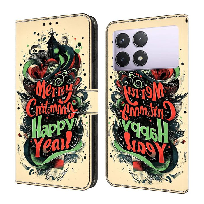 Funda para teléfono de cuero vegano pintado con efecto cristal, For Redmi K70E / Poco X6 Pro, For Redmi Note 13 5G, For Redmi Note 13 Pro+, For Redmi Note 13 Pro 5G