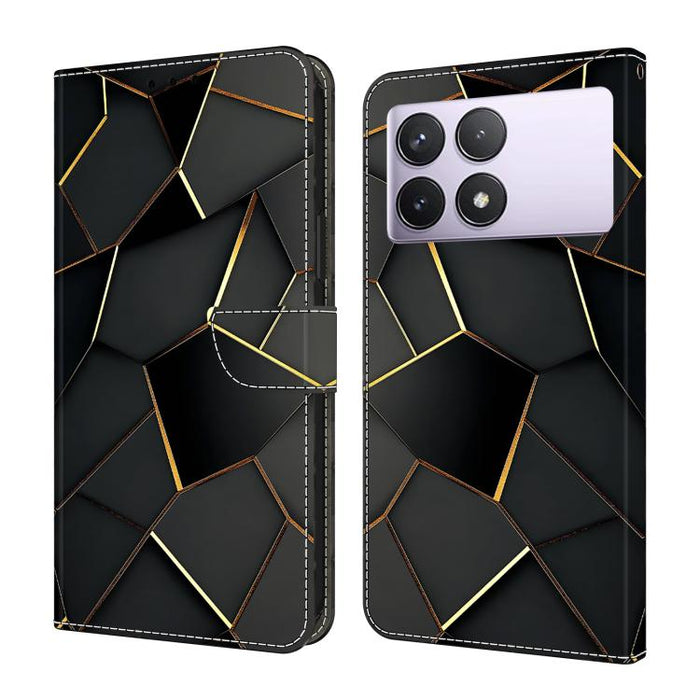 Funda para teléfono de cuero vegano pintado con efecto cristal, For Redmi K70E / Poco X6 Pro, For Redmi Note 13 5G, For Redmi Note 13 Pro+, For Redmi Note 13 Pro 5G