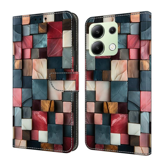 Funda para teléfono de cuero vegano pintado con efecto cristal, For Redmi K70E / Poco X6 Pro, For Redmi Note 13 5G, For Redmi Note 13 Pro+, For Redmi Note 13 Pro 5G