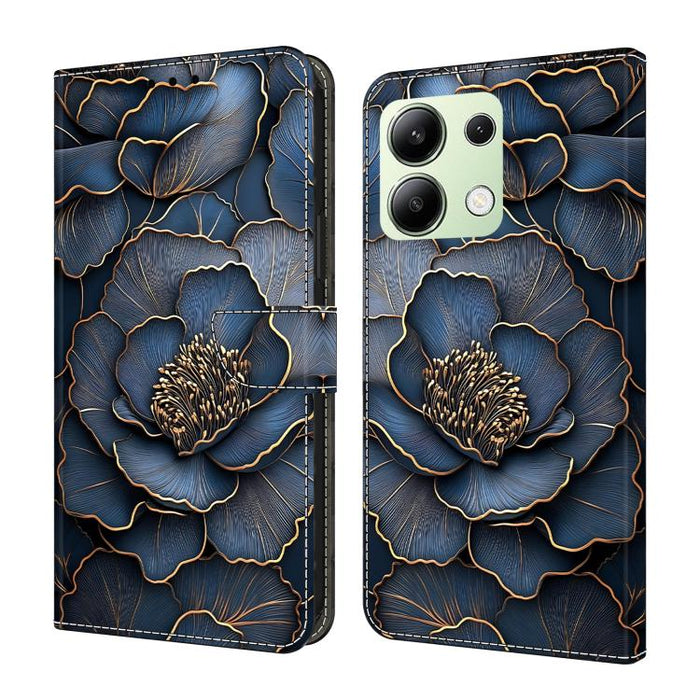 Funda para teléfono de cuero vegano pintado con efecto cristal, For Redmi Note 14 Pro 4G, For Redmi Note 14 4G 163.25mm, For Redmi Note 14 5G, For Redmi Note 14 Pro 5G, For Redmi 14C 4G, For Redmi Note 13 Pro 4G, For Redmi Note 13 4G, For Redmi 13C 4G 5G