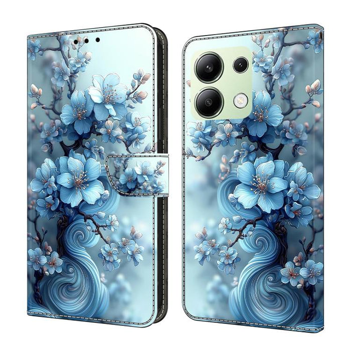 Funda para teléfono de cuero vegano pintado con efecto cristal, For Redmi Note 14 Pro 4G, For Redmi Note 14 4G 163.25mm, For Redmi Note 14 5G, For Redmi Note 14 Pro 5G, For Redmi 14C 4G, For Redmi Note 13 Pro 4G, For Redmi Note 13 4G, For Redmi 13C 4G 5G