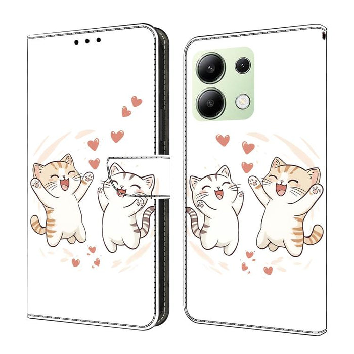 Funda para teléfono de cuero vegano pintado con efecto cristal, For Redmi Note 14 Pro 4G, For Redmi Note 14 4G 163.25mm, For Redmi Note 14 5G, For Redmi Note 14 Pro 5G, For Redmi 14C 4G, For Redmi Note 13 Pro 4G, For Redmi Note 13 4G, For Redmi 13C 4G 5G