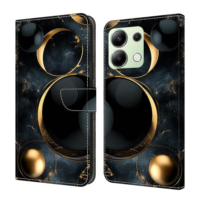 Funda para teléfono de cuero vegano pintado con efecto cristal, For Redmi Note 14 Pro 4G, For Redmi Note 14 4G 163.25mm, For Redmi Note 14 5G, For Redmi Note 14 Pro 5G, For Redmi 14C 4G, For Redmi Note 13 Pro 4G, For Redmi Note 13 4G, For Redmi 13C 4G 5G
