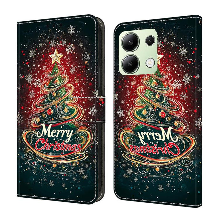 Funda para teléfono de cuero vegano pintado con efecto cristal, For Redmi Note 14 Pro 4G, For Redmi Note 14 4G 163.25mm, For Redmi Note 14 5G, For Redmi Note 14 Pro 5G, For Redmi 14C 4G, For Redmi Note 13 Pro 4G, For Redmi Note 13 4G, For Redmi 13C 4G 5G