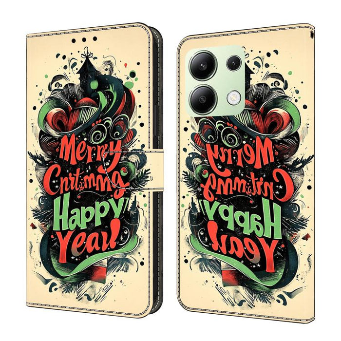 Funda para teléfono de cuero vegano pintado con efecto cristal, For Redmi Note 14 Pro 4G, For Redmi Note 14 4G 163.25mm, For Redmi Note 14 5G, For Redmi Note 14 Pro 5G, For Redmi 14C 4G, For Redmi Note 13 Pro 4G, For Redmi Note 13 4G, For Redmi 13C 4G 5G