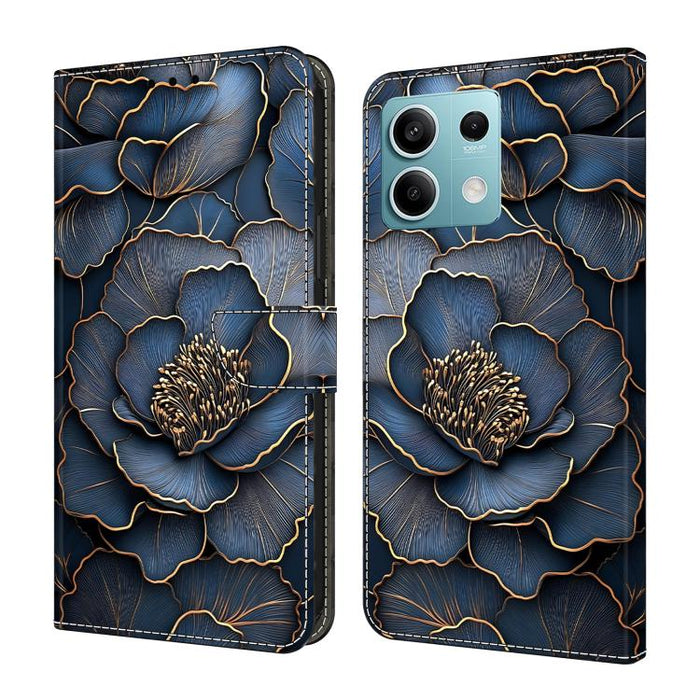 Funda para teléfono de cuero vegano pintado con efecto cristal, For Redmi K70E / Poco X6 Pro, For Redmi Note 13 5G, For Redmi Note 13 Pro+, For Redmi Note 13 Pro 5G