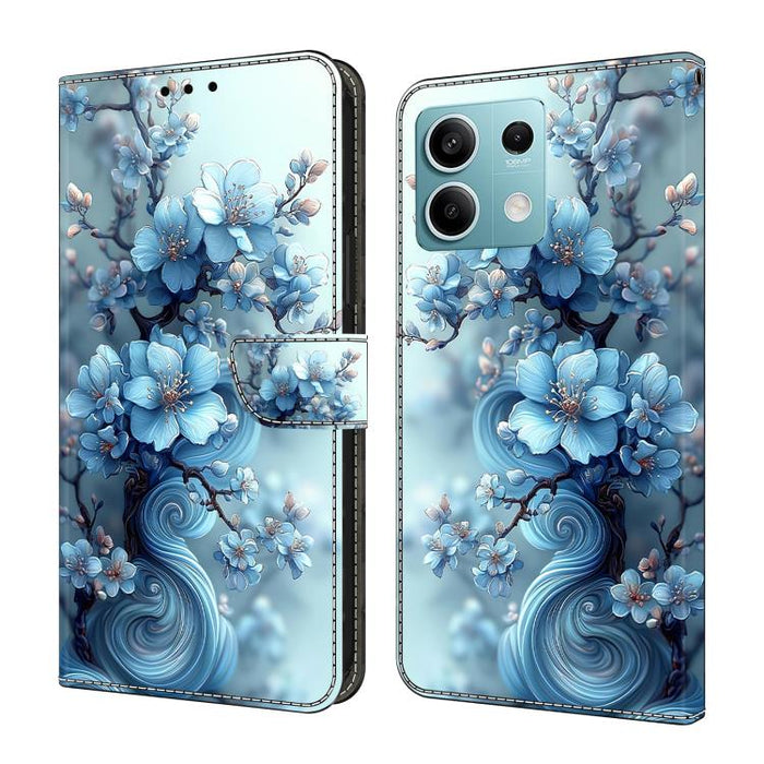 Funda para teléfono de cuero vegano pintado con efecto cristal, For Redmi K70E / Poco X6 Pro, For Redmi Note 13 5G, For Redmi Note 13 Pro+, For Redmi Note 13 Pro 5G