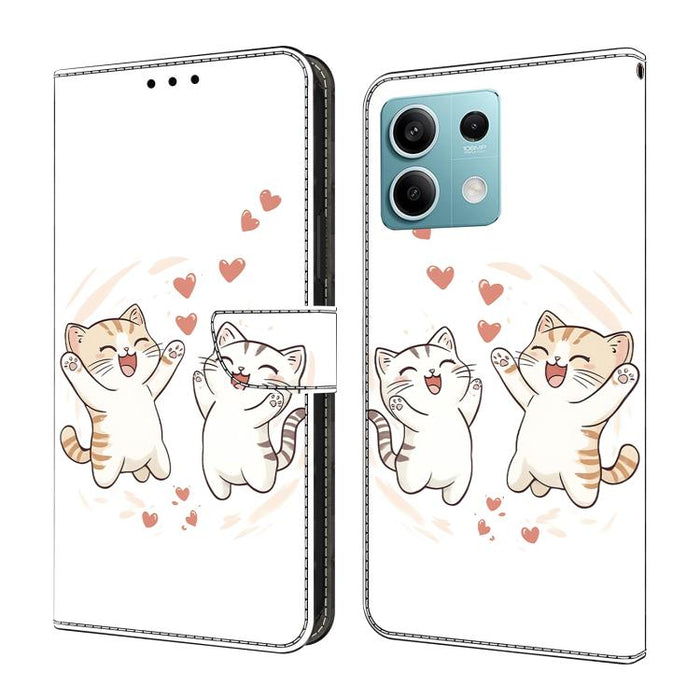 Funda para teléfono de cuero vegano pintado con efecto cristal, For Redmi K70E / Poco X6 Pro, For Redmi Note 13 5G, For Redmi Note 13 Pro+, For Redmi Note 13 Pro 5G