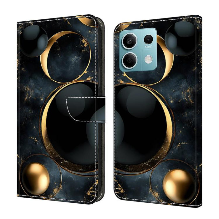 Funda para teléfono de cuero vegano pintado con efecto cristal, For Redmi K70E / Poco X6 Pro, For Redmi Note 13 5G, For Redmi Note 13 Pro+, For Redmi Note 13 Pro 5G