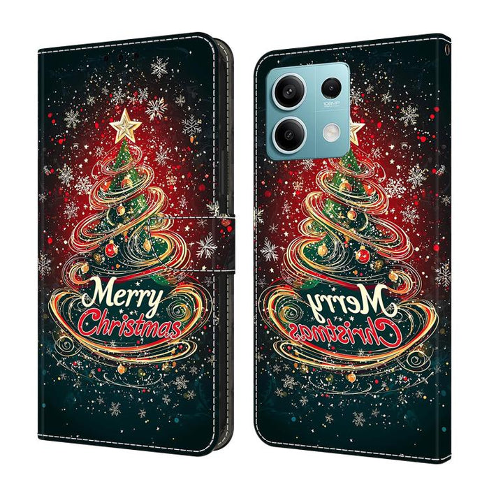 Funda para teléfono de cuero vegano pintado con efecto cristal, For Redmi K70E / Poco X6 Pro, For Redmi Note 13 5G, For Redmi Note 13 Pro+, For Redmi Note 13 Pro 5G