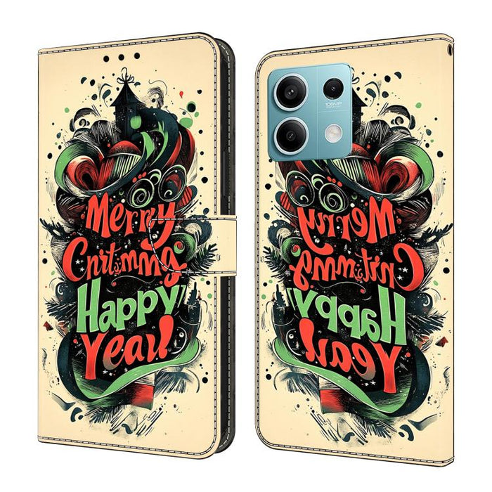 Funda para teléfono de cuero vegano pintado con efecto cristal, For Redmi K70E / Poco X6 Pro, For Redmi Note 13 5G, For Redmi Note 13 Pro+, For Redmi Note 13 Pro 5G