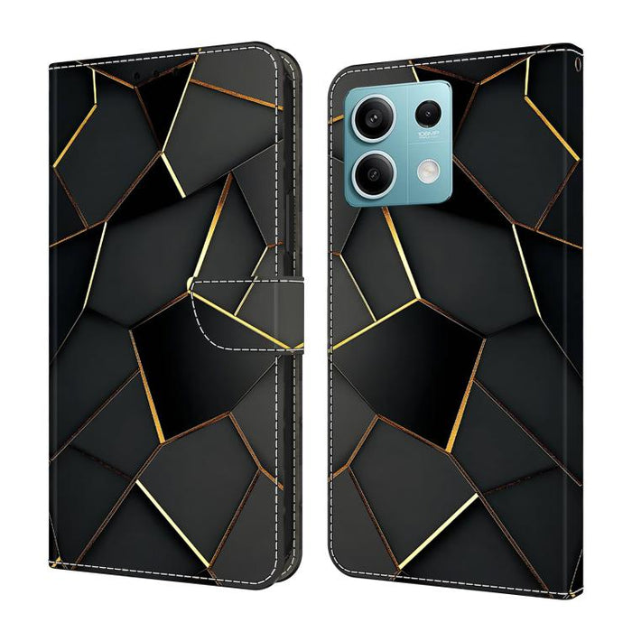 Funda para teléfono de cuero vegano pintado con efecto cristal, For Redmi K70E / Poco X6 Pro, For Redmi Note 13 5G, For Redmi Note 13 Pro+, For Redmi Note 13 Pro 5G
