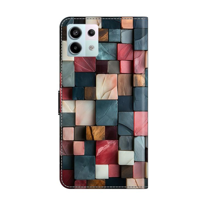 Funda para teléfono de cuero vegano pintado con efecto cristal, For Redmi K70E / Poco X6 Pro, For Redmi Note 13 5G, For Redmi Note 13 Pro+, For Redmi Note 13 Pro 5G