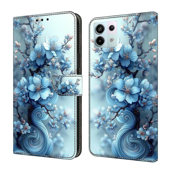 Funda para teléfono de cuero vegano pintado con efecto cristal, For Redmi Note 14 Pro 4G, For Redmi Note 14 4G 163.25mm, For Redmi Note 14 5G, For Redmi Note 14 Pro 5G, For Redmi 14C 4G, For Redmi Note 13 Pro 4G, For Redmi Note 13 4G, For Redmi 13C 4G 5G