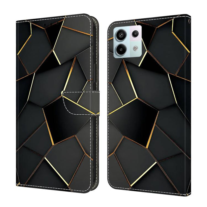 Funda para teléfono de cuero vegano pintado con efecto cristal, For Redmi Note 14 Pro 4G, For Redmi Note 14 4G 163.25mm, For Redmi Note 14 5G, For Redmi Note 14 Pro 5G, For Redmi 14C 4G, For Redmi Note 13 Pro 4G, For Redmi Note 13 4G, For Redmi 13C 4G 5G