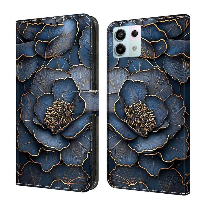 Funda para teléfono de cuero vegano pintado con efecto cristal, For Redmi K70E / Poco X6 Pro, For Redmi Note 13 5G, For Redmi Note 13 Pro+, For Redmi Note 13 Pro 5G
