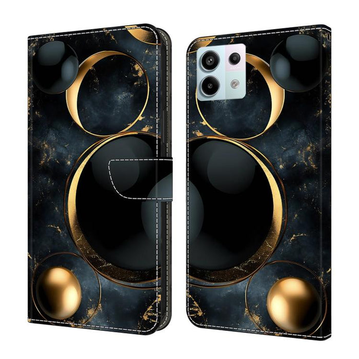 Funda para teléfono de cuero vegano pintado con efecto cristal, For Redmi K70E / Poco X6 Pro, For Redmi Note 13 5G, For Redmi Note 13 Pro+, For Redmi Note 13 Pro 5G