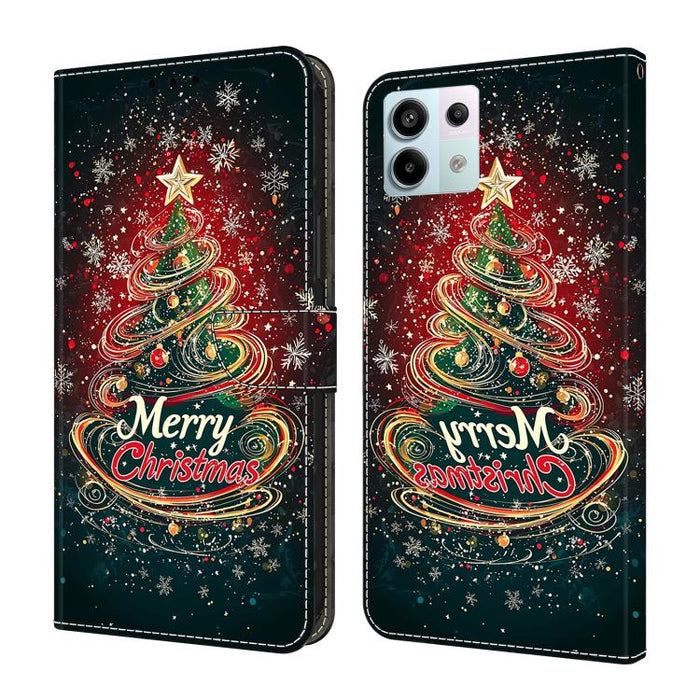 Funda para teléfono de cuero vegano pintado con efecto cristal, For Redmi K70E / Poco X6 Pro, For Redmi Note 13 5G, For Redmi Note 13 Pro+, For Redmi Note 13 Pro 5G