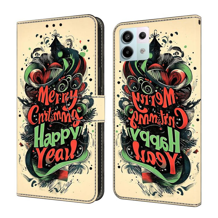 Funda para teléfono de cuero vegano pintado con efecto cristal, For Redmi K70E / Poco X6 Pro, For Redmi Note 13 5G, For Redmi Note 13 Pro+, For Redmi Note 13 Pro 5G