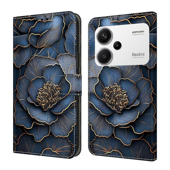 Funda para teléfono de cuero vegano pintado con efecto cristal, For Redmi K70E / Poco X6 Pro, For Redmi Note 13 5G, For Redmi Note 13 Pro+, For Redmi Note 13 Pro 5G