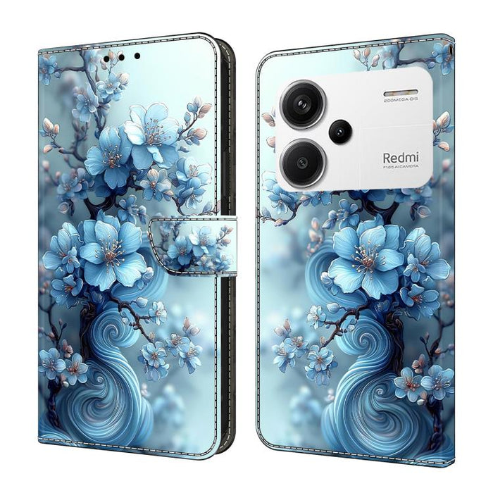 Funda para teléfono de cuero vegano pintado con efecto cristal, For Redmi K70E / Poco X6 Pro, For Redmi Note 13 5G, For Redmi Note 13 Pro+, For Redmi Note 13 Pro 5G
