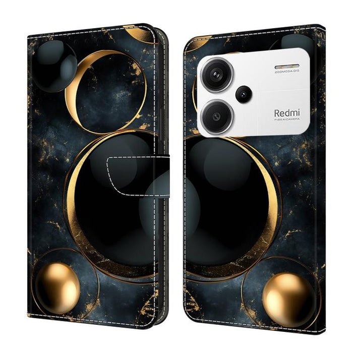 Funda para teléfono de cuero vegano pintado con efecto cristal, For Redmi K70E / Poco X6 Pro, For Redmi Note 13 5G, For Redmi Note 13 Pro+, For Redmi Note 13 Pro 5G