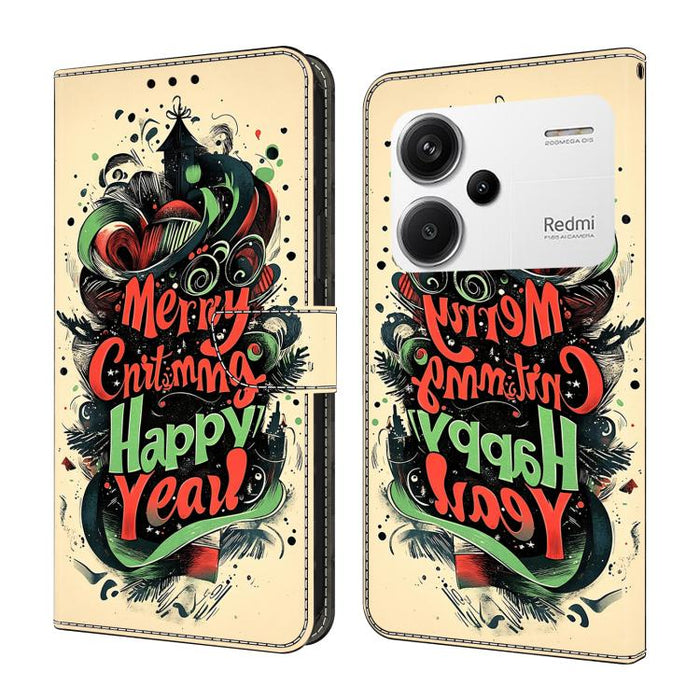 Funda para teléfono de cuero vegano pintado con efecto cristal, For Redmi K70E / Poco X6 Pro, For Redmi Note 13 5G, For Redmi Note 13 Pro+, For Redmi Note 13 Pro 5G