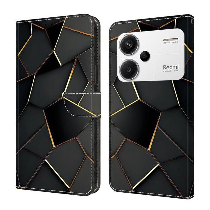 Funda para teléfono de cuero vegano pintado con efecto cristal, For Redmi K70E / Poco X6 Pro, For Redmi Note 13 5G, For Redmi Note 13 Pro+, For Redmi Note 13 Pro 5G