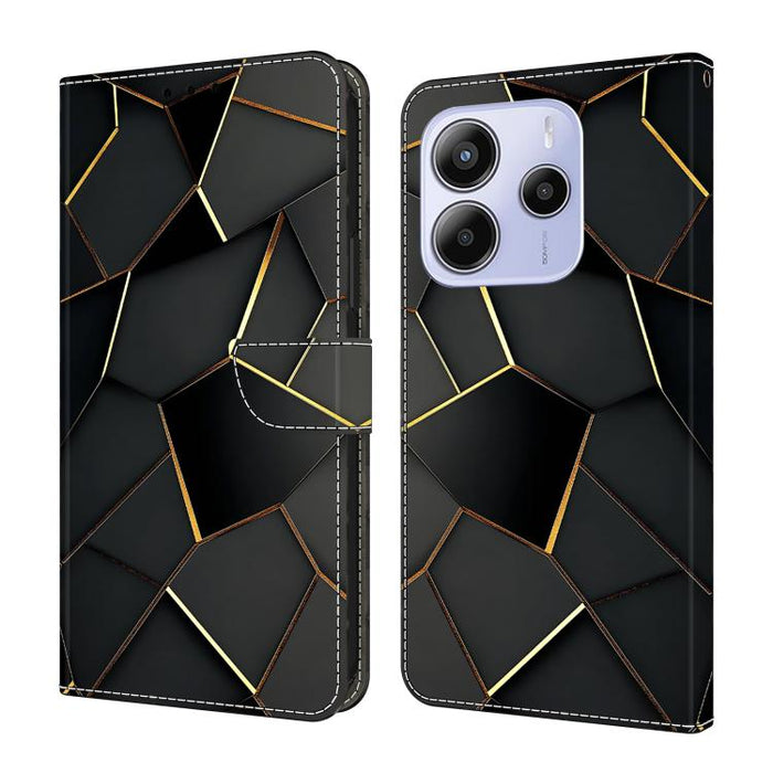 Funda para teléfono de cuero vegano pintado con efecto cristal, For Redmi Note 14 Pro 4G, For Redmi Note 14 4G 163.25mm, For Redmi Note 14 5G, For Redmi Note 14 Pro 5G, For Redmi 14C 4G, For Redmi Note 13 Pro 4G, For Redmi Note 13 4G, For Redmi 13C 4G 5G
