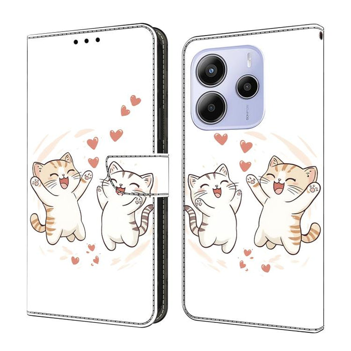 Funda para teléfono de cuero vegano pintado con efecto cristal, For Redmi Note 14 Pro 4G, For Redmi Note 14 4G 163.25mm, For Redmi Note 14 5G, For Redmi Note 14 Pro 5G, For Redmi 14C 4G, For Redmi Note 13 Pro 4G, For Redmi Note 13 4G, For Redmi 13C 4G 5G