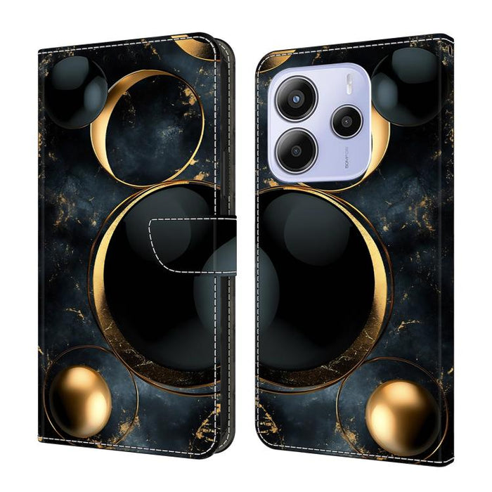 Funda para teléfono de cuero vegano pintado con efecto cristal, For Redmi Note 14 Pro 4G, For Redmi Note 14 4G 163.25mm, For Redmi Note 14 5G, For Redmi Note 14 Pro 5G, For Redmi 14C 4G, For Redmi Note 13 Pro 4G, For Redmi Note 13 4G, For Redmi 13C 4G 5G