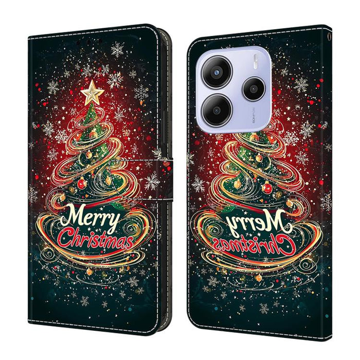 Funda para teléfono de cuero vegano pintado con efecto cristal, For Redmi Note 14 Pro 4G, For Redmi Note 14 4G 163.25mm, For Redmi Note 14 5G, For Redmi Note 14 Pro 5G, For Redmi 14C 4G, For Redmi Note 13 Pro 4G, For Redmi Note 13 4G, For Redmi 13C 4G 5G