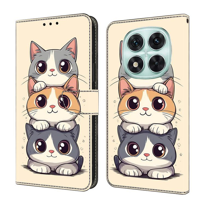 Funda para teléfono de cuero vegano pintado con efecto cristal, For Redmi Note 14 Pro 4G, For Redmi Note 14 4G 163.25mm, For Redmi Note 14 5G, For Redmi Note 14 Pro 5G, For Redmi 14C 4G, For Redmi Note 13 Pro 4G, For Redmi Note 13 4G, For Redmi 13C 4G 5G