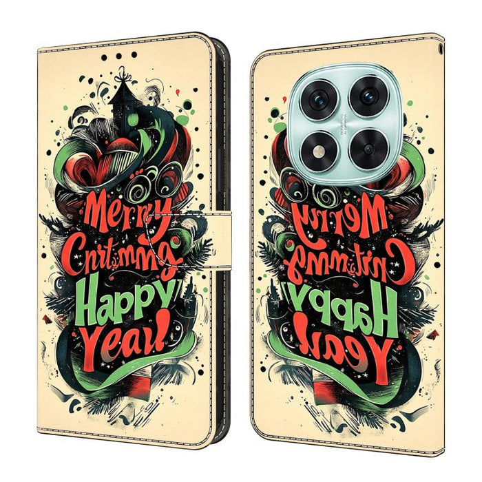 Funda para teléfono de cuero vegano pintado con efecto cristal, For Redmi Note 14 Pro 4G, For Redmi Note 14 4G 163.25mm, For Redmi Note 14 5G, For Redmi Note 14 Pro 5G, For Redmi 14C 4G, For Redmi Note 13 Pro 4G, For Redmi Note 13 4G, For Redmi 13C 4G 5G