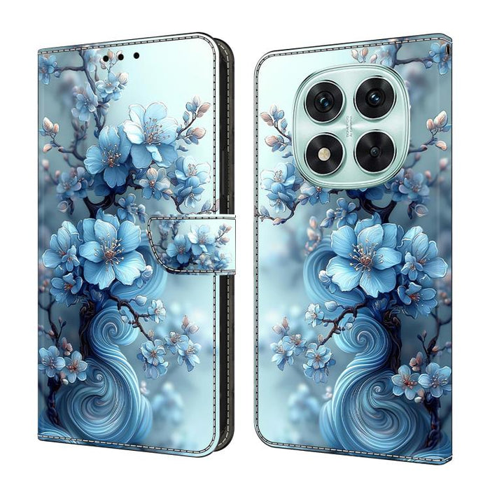 Funda para teléfono de cuero vegano pintado con efecto cristal, For Redmi Note 14 Pro 4G, For Redmi Note 14 4G 163.25mm, For Redmi Note 14 5G, For Redmi Note 14 Pro 5G, For Redmi 14C 4G, For Redmi Note 13 Pro 4G, For Redmi Note 13 4G, For Redmi 13C 4G 5G