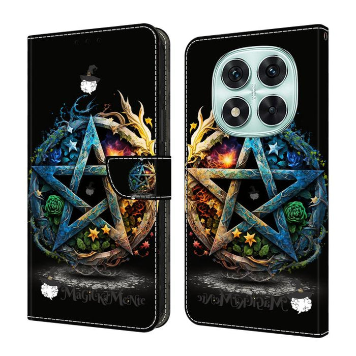 Funda para teléfono de cuero vegano pintado con efecto cristal, For Redmi Note 14 Pro 4G, For Redmi Note 14 4G 163.25mm, For Redmi Note 14 5G, For Redmi Note 14 Pro 5G, For Redmi 14C 4G, For Redmi Note 13 Pro 4G, For Redmi Note 13 4G, For Redmi 13C 4G 5G
