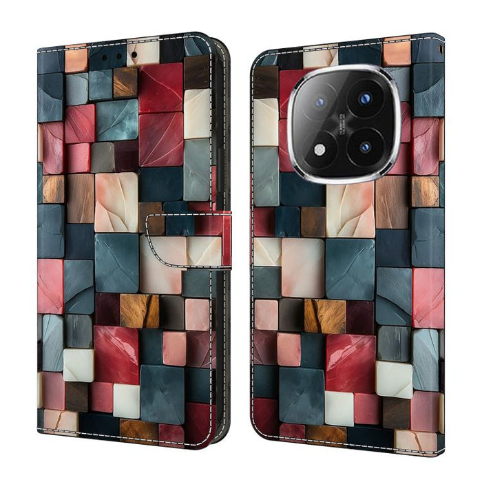 Funda para teléfono de cuero vegano pintado con efecto cristal, For Redmi Note 14 Pro 4G, For Redmi Note 14 4G 163.25mm, For Redmi Note 14 5G, For Redmi Note 14 Pro 5G, For Redmi 14C 4G, For Redmi Note 13 Pro 4G, For Redmi Note 13 4G, For Redmi 13C 4G 5G