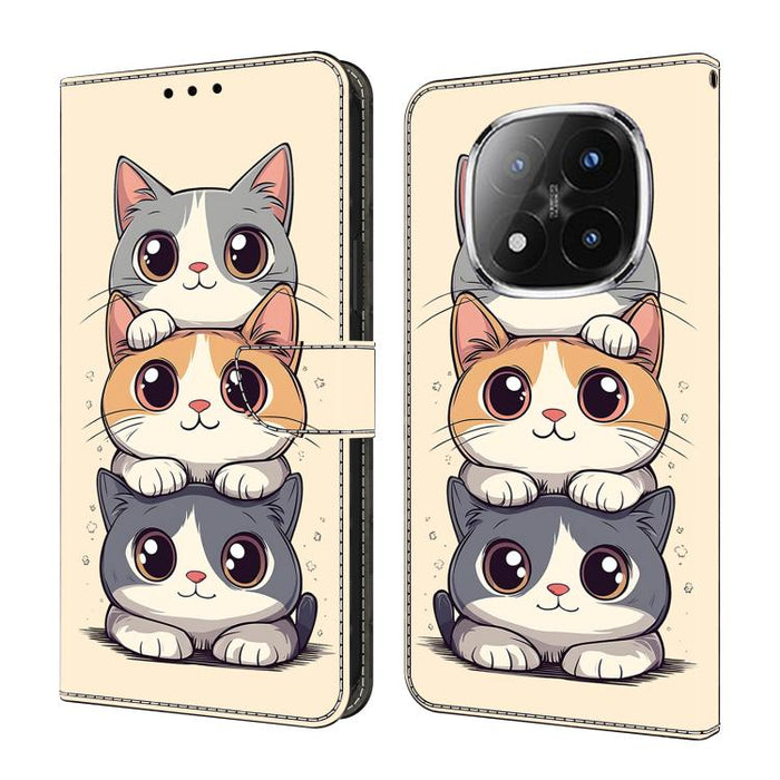 Funda para teléfono de cuero vegano pintado con efecto cristal, For Redmi Note 14 Pro 4G, For Redmi Note 14 4G 163.25mm, For Redmi Note 14 5G, For Redmi Note 14 Pro 5G, For Redmi 14C 4G, For Redmi Note 13 Pro 4G, For Redmi Note 13 4G, For Redmi 13C 4G 5G