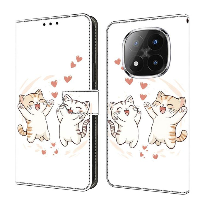 Funda para teléfono de cuero vegano pintado con efecto cristal, For Redmi Note 14 Pro 4G, For Redmi Note 14 4G 163.25mm, For Redmi Note 14 5G, For Redmi Note 14 Pro 5G, For Redmi 14C 4G, For Redmi Note 13 Pro 4G, For Redmi Note 13 4G, For Redmi 13C 4G 5G