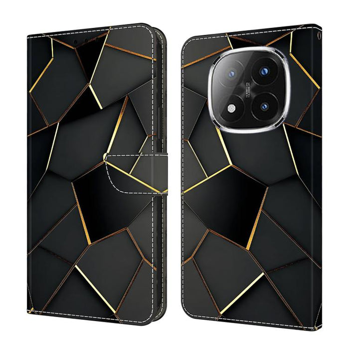 Funda para teléfono de cuero vegano pintado con efecto cristal, For Redmi Note 14 Pro 4G, For Redmi Note 14 4G 163.25mm, For Redmi Note 14 5G, For Redmi Note 14 Pro 5G, For Redmi 14C 4G, For Redmi Note 13 Pro 4G, For Redmi Note 13 4G, For Redmi 13C 4G 5G