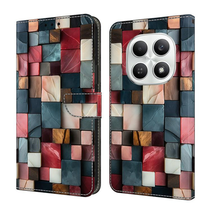 Funda para teléfono de cuero vegano pintado con efecto cristal, For Redmi A7 / A5 4G 171mm / Poco C71, For Redmi A7 Pro 4G / 5G 171mm /Poco C85x 5G, For Redmi Note 15 5G / 4G Global 164mm, For Redmi Note 15 Pro 5G Global 163.6mm                        ...
