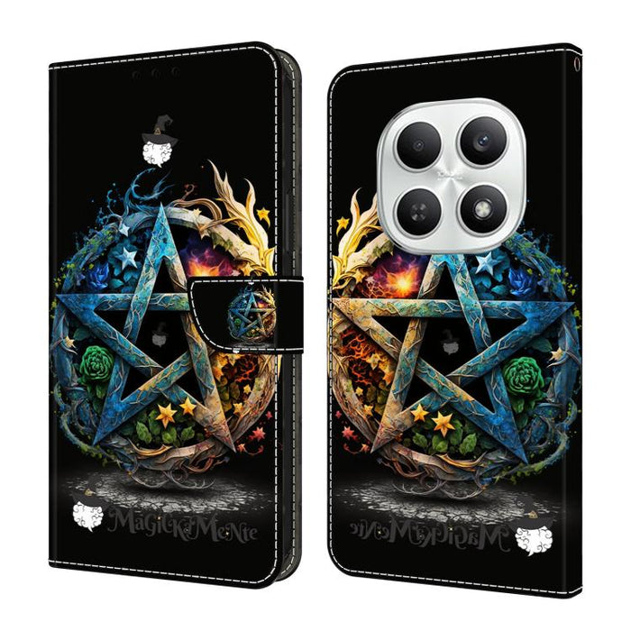 Funda para teléfono de cuero vegano pintado con efecto cristal, For Redmi A7 / A5 4G 171mm / Poco C71, For Redmi A7 Pro 4G / 5G 171mm /Poco C85x 5G, For Redmi Note 15 5G / 4G Global 164mm, For Redmi Note 15 Pro 5G Global 163.6mm                        ...