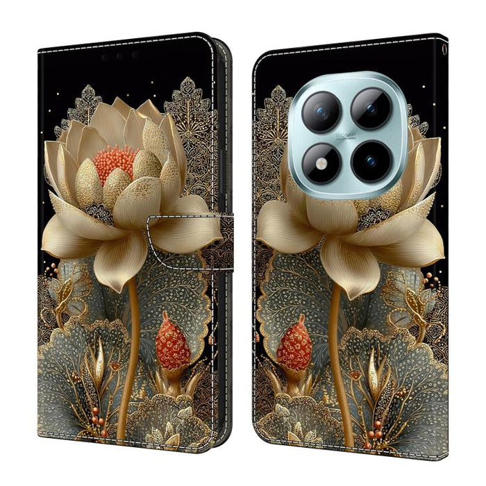 Funda para teléfono de cuero vegano pintado con efecto cristal, For Redmi A7 / A5 4G 171mm / Poco C71, For Redmi A7 Pro 4G / 5G 171mm /Poco C85x 5G, For Redmi Note 15 5G / 4G Global 164mm, For Redmi Note 15 Pro 5G Global 163.6mm                        ...