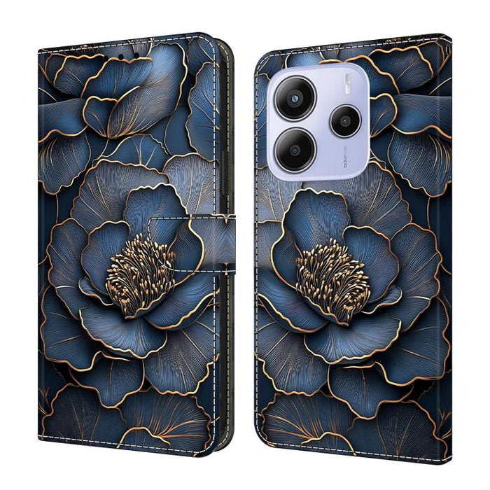 Funda para teléfono de cuero vegano pintado con efecto cristal, For Redmi Note 14 Pro 4G, For Redmi Note 14 4G 163.25mm, For Redmi Note 14 5G, For Redmi Note 14 Pro 5G, For Redmi 14C 4G, For Redmi Note 13 Pro 4G, For Redmi Note 13 4G, For Redmi 13C 4G 5G