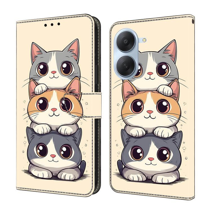 Funda para teléfono de cuero vegano pintado con efecto cristal, For Redmi A7 / A5 4G 171mm / Poco C71, For Redmi A7 Pro 4G / 5G 171mm /Poco C85x 5G, For Redmi Note 15 5G / 4G Global 164mm, For Redmi Note 15 Pro 5G Global 163.6mm                        ...
