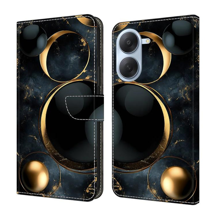 Funda para teléfono de cuero vegano pintado con efecto cristal, For Redmi A7 / A5 4G 171mm / Poco C71, For Redmi A7 Pro 4G / 5G 171mm /Poco C85x 5G, For Redmi Note 15 5G / 4G Global 164mm, For Redmi Note 15 Pro 5G Global 163.6mm                        ...