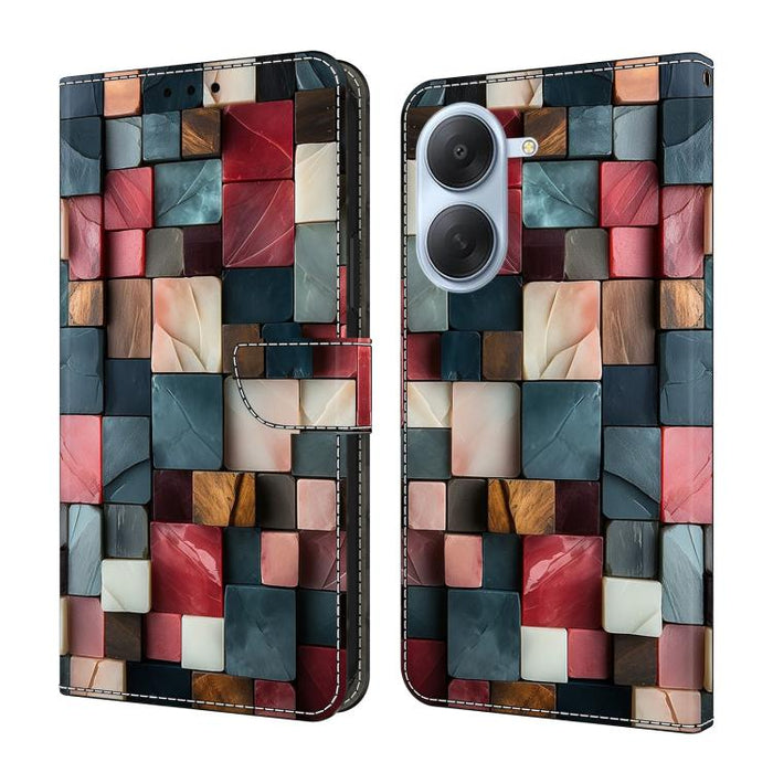 Funda para teléfono de cuero vegano pintado con efecto cristal, For Redmi A7 / A5 4G 171mm / Poco C71, For Redmi A7 Pro 4G / 5G 171mm /Poco C85x 5G, For Redmi Note 15 5G / 4G Global 164mm, For Redmi Note 15 Pro 5G Global 163.6mm                        ...